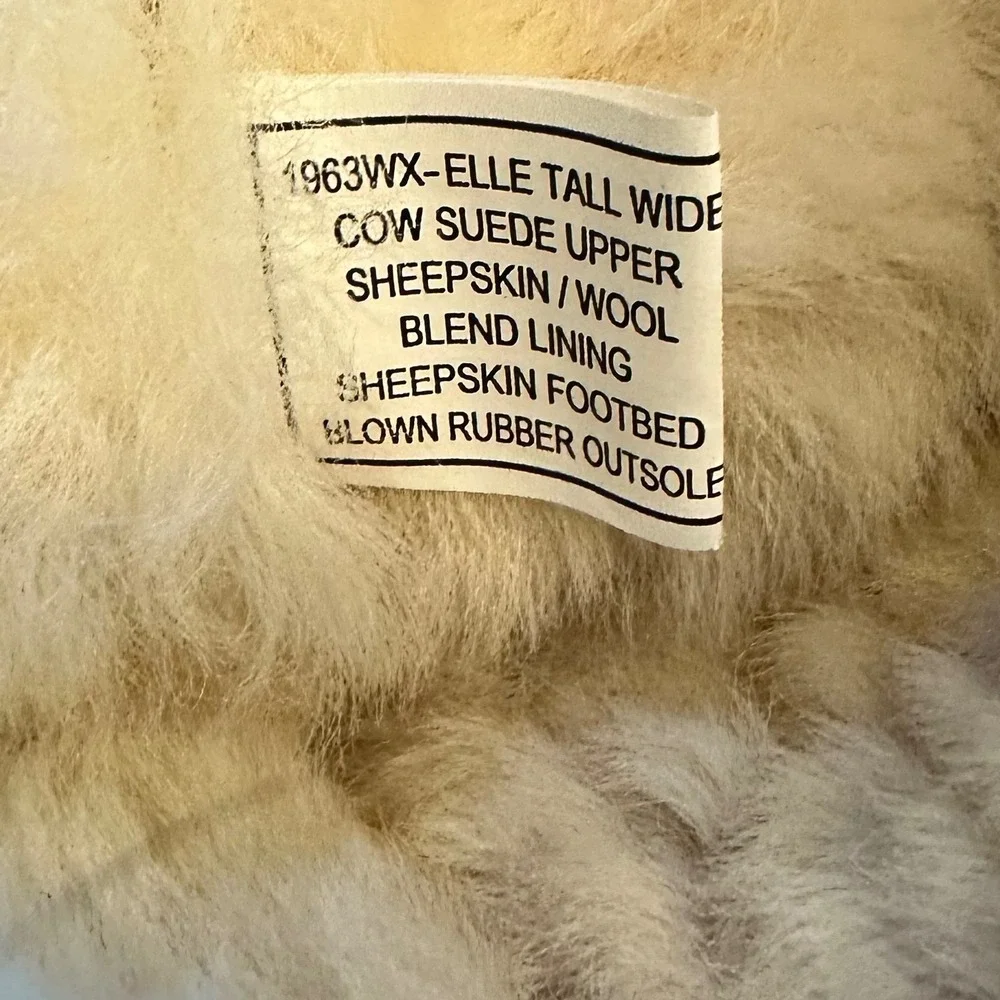 Bearpaw Elle Tall Wide Boots Women's 8 Hickory Brown Suede Sheepskin Cozy Casual